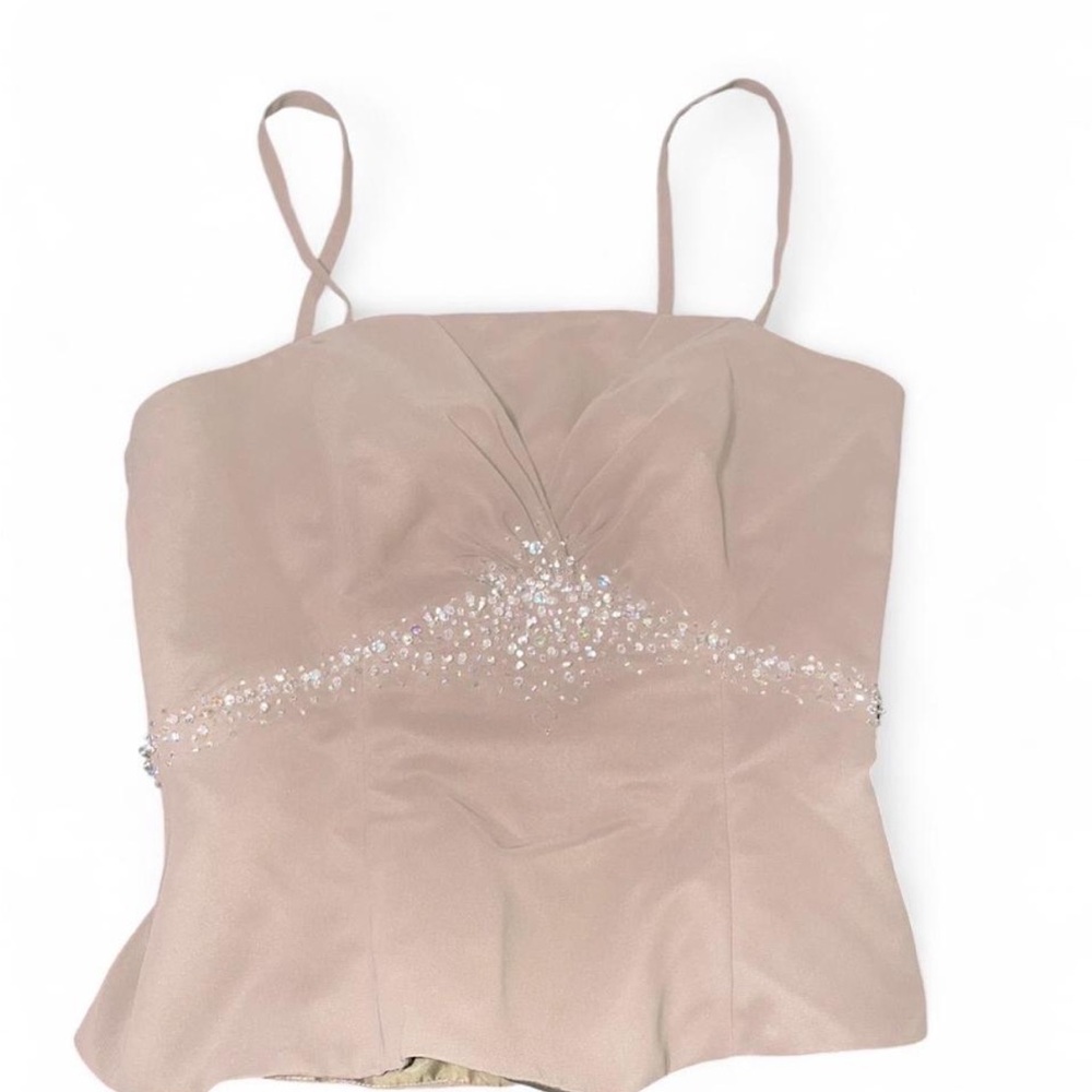 Elegant Women's Beige Top with Embellishments